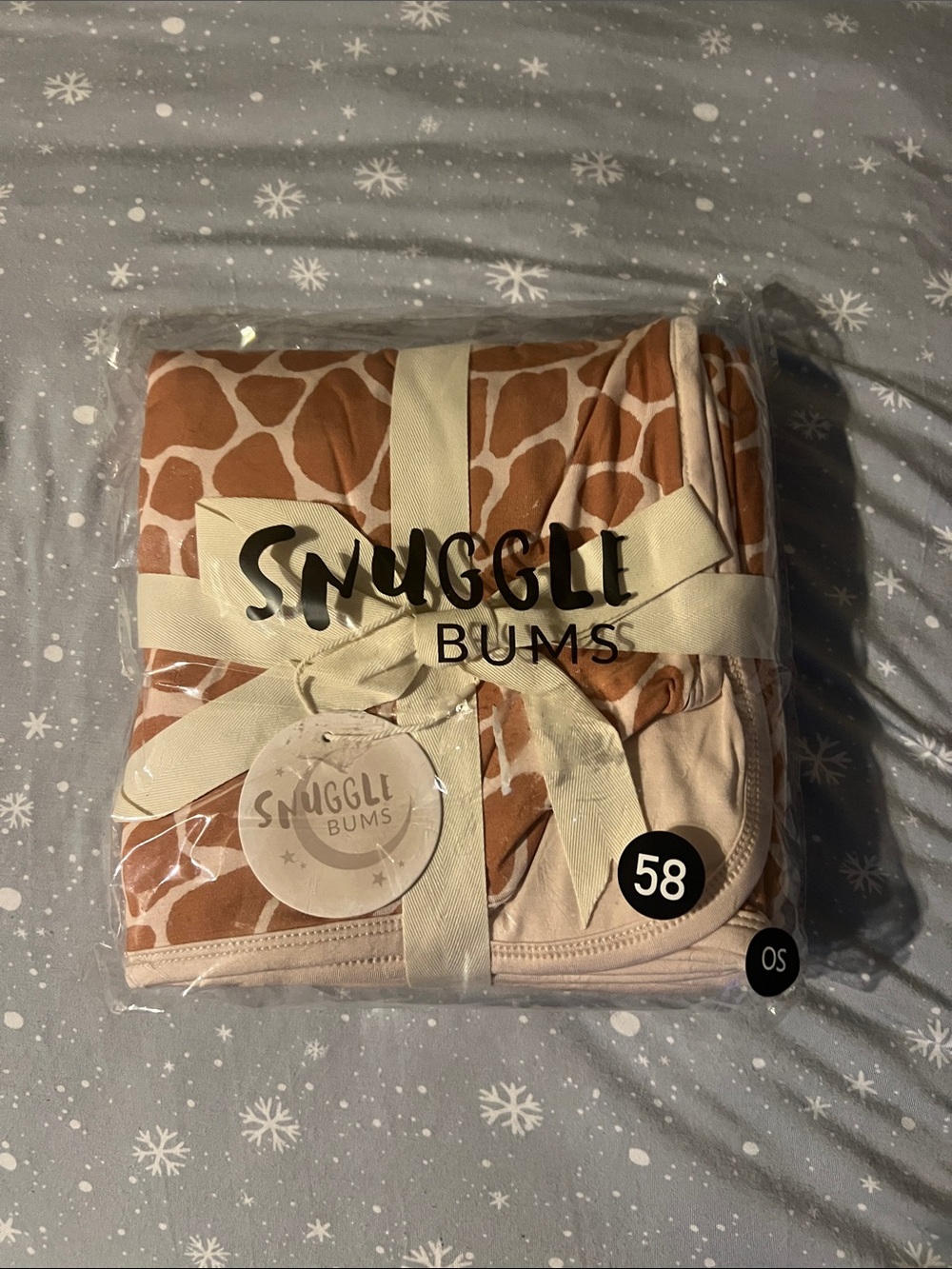 Giraffe Print snuggle bums bamboo blanket